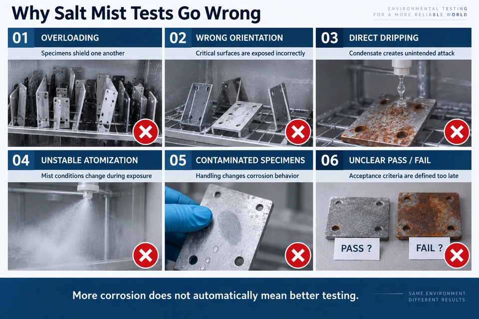 IEC 60068-2-11 salt mist test common mistakes